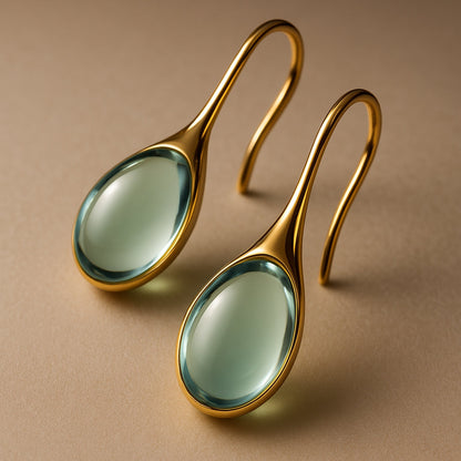 Vaira | Kristāla pilienu auskari zeltā un sudrabā